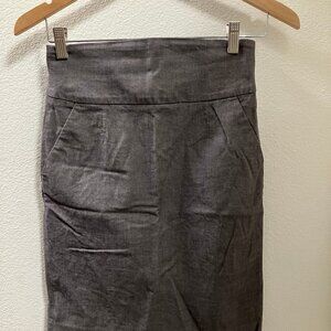 Charcoal Grey Banana Republic Pencil Skirt, Size 0